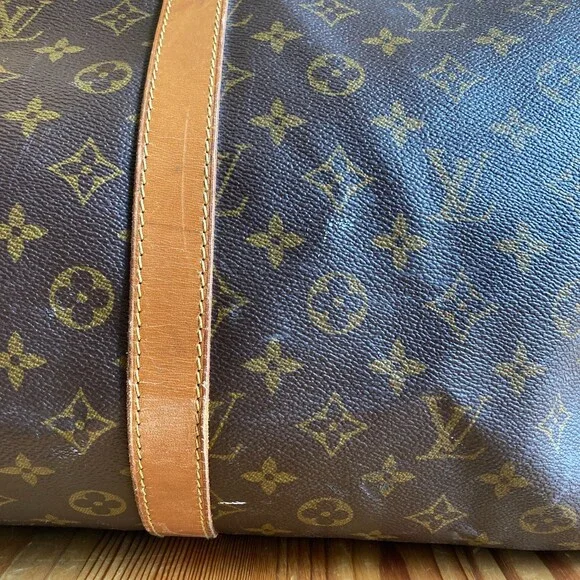 Louis Vuitton Brown Monogram Signature Canvas 1994 Keepall 55 Duffle Bag 1031LF - Picture 2 of 10